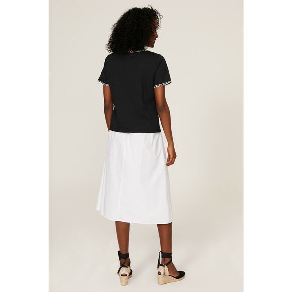 L.K. Bennett Adalyn Black Short Sleeve Boxy Crewneck Knit Top Size XL - Picture 3 of 12